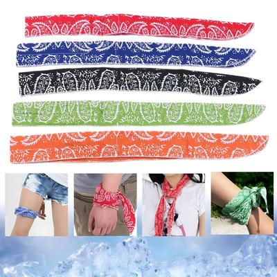 Yaz Serinletici Boyun Sargısı Baskılı Buz Havlusu Hızlı Soğutma Kafa Bandı Bandana Spor Salonu Golf Yoga için Serin Tutucu Kafa Bandı