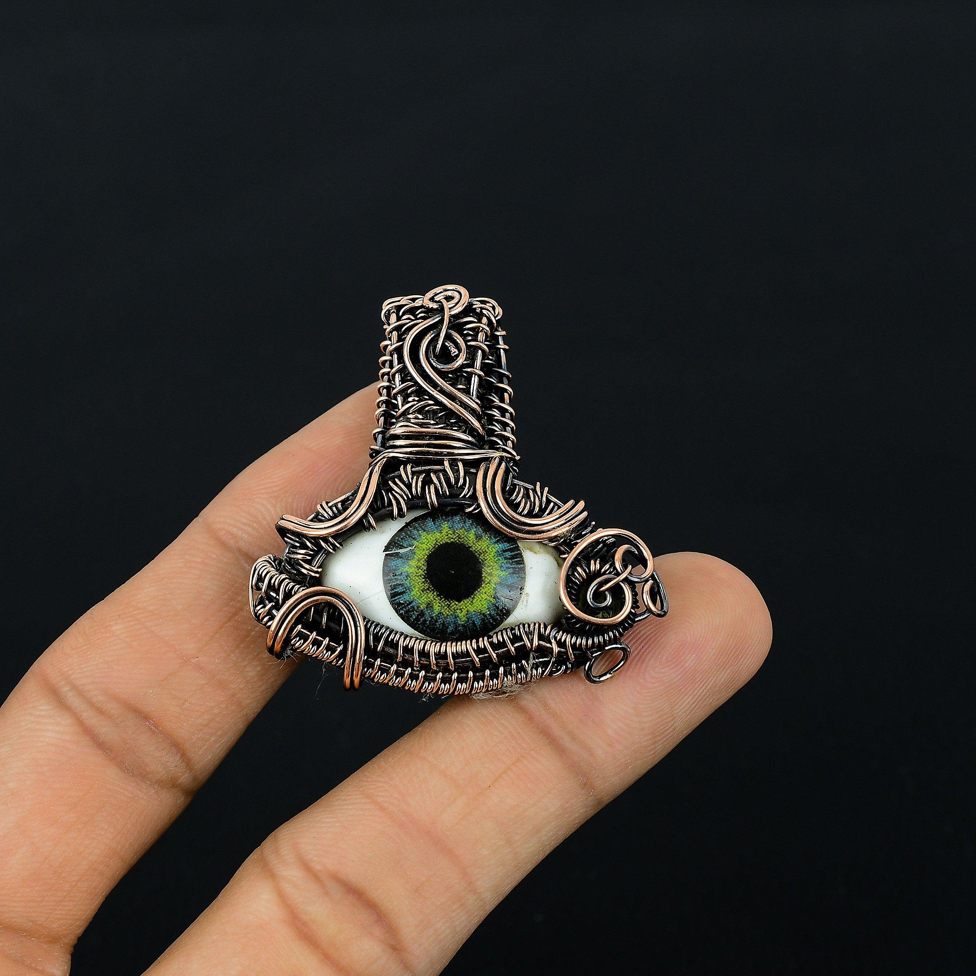 

Подвеска «Сглаз», Ювелирное изделие из драгоценного камня, обернутое медной проволокой 999 пробы, Подвеска ручной работы, На День матери 2.55 Inches