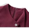 Elegant Woolen Skirted Dress with Waist-Cinch for Autumn/Winter