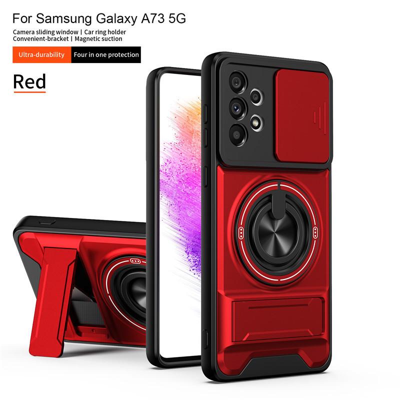 Suitable for Samsung S25FE Shunjia sliding window protective phone case S26 Ultra ring stand anti-drop protective cover