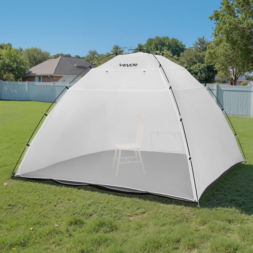 Portable Paint Booth Tent, 2950 x 2920 x 2020mm Painting Tent Station, Spray Shelter with Built-in Floor & Mesh Screen, Large Space, Oxford Spray
