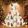 Sexy schulterfreies Retro-Kleid für Damen mit Weihnachtsdruck für Feiertagspartys