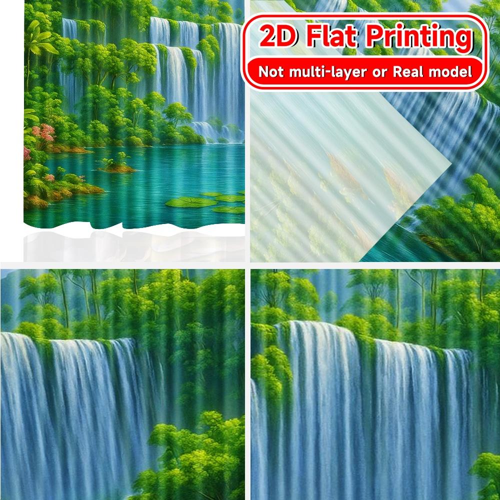 2pcs   2D FLAT PRINTING Curtains (Without Rod) Tropical Cascade Halloween Festival Popular Curtains&Drapes Machine Washable