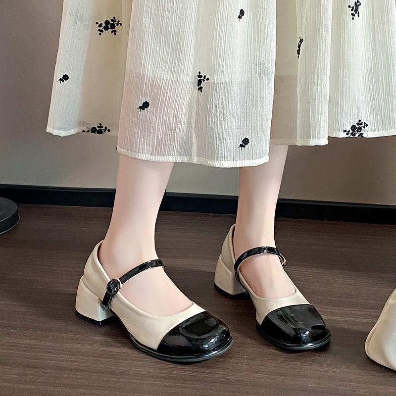 Shallow Mouth Casual Heels Lolita Shoes Sandals Ladies Lace-Up Slip On 2024 Round Toe Comfortable Mary Jane African Gold Slip-On