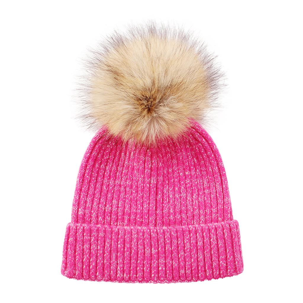 1 Stück pelzige warme Kinder-Mütze für Jungen und Mädchen, schicke koreanische Mode, Häkelmütze für Kleinkinder, Herbst-Winter, dicke Plüsch-Strickmütze