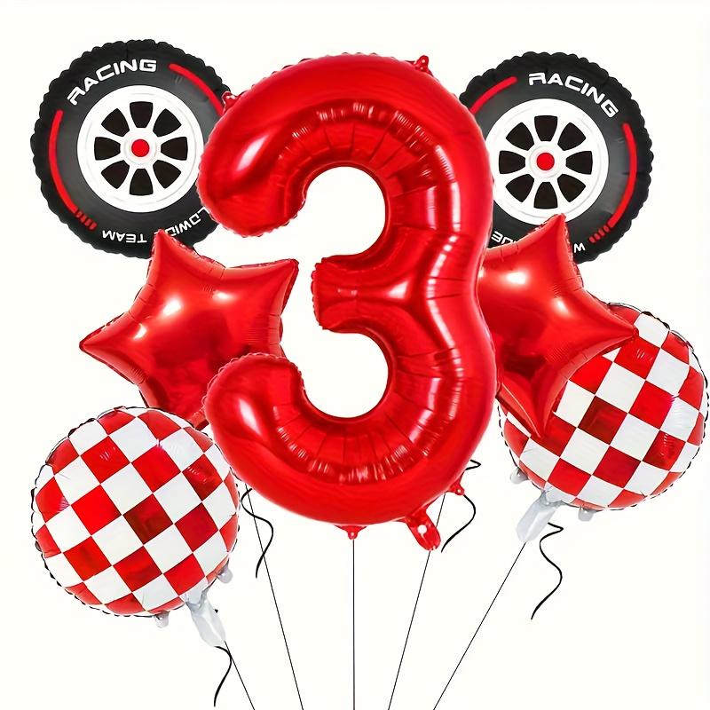 

7Pcs Racing Red Number Theme Red and White Grid Balloon Birthday Party Decor Balloon Racing Enthusiast Theme Party Gift 32inch