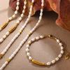 Hot Sale Simple Baroque Freshwater Pearl Bracelet Necklace Set