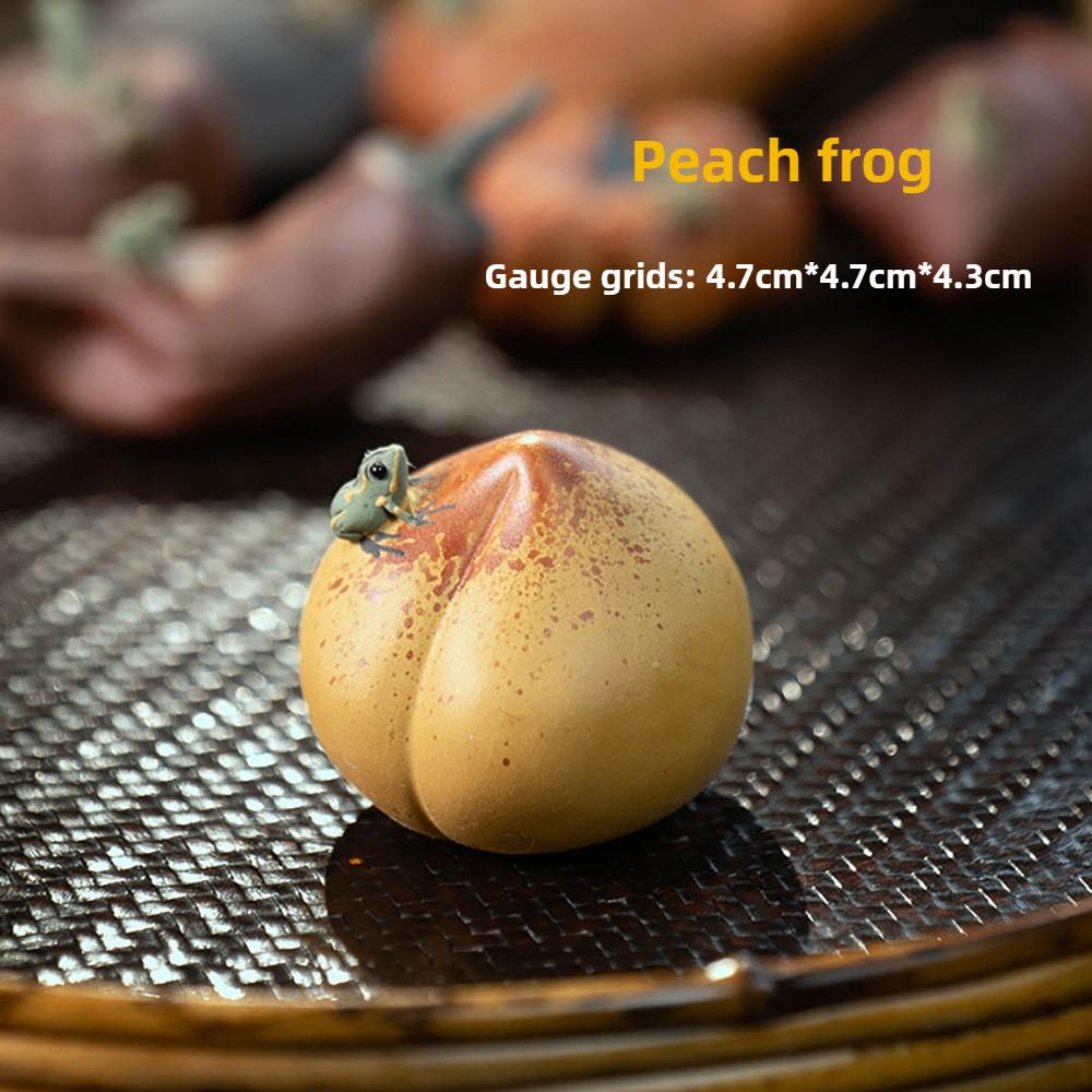 Handmade Yixing Purple Clay Tea Pet - Lucky Dragon Toad, Iron-Red Sand, Glossy Finish, Wealth Attracting, Authentic Teaware