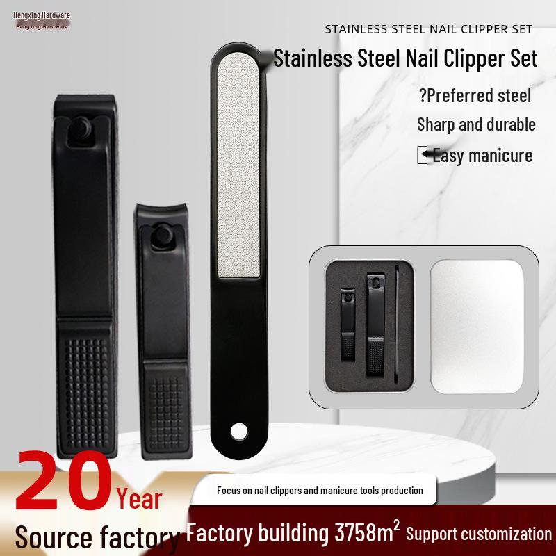 

Portable 3-Piece Stainless Steel Nail Clipper & File Set 3-Piece Set серебряный