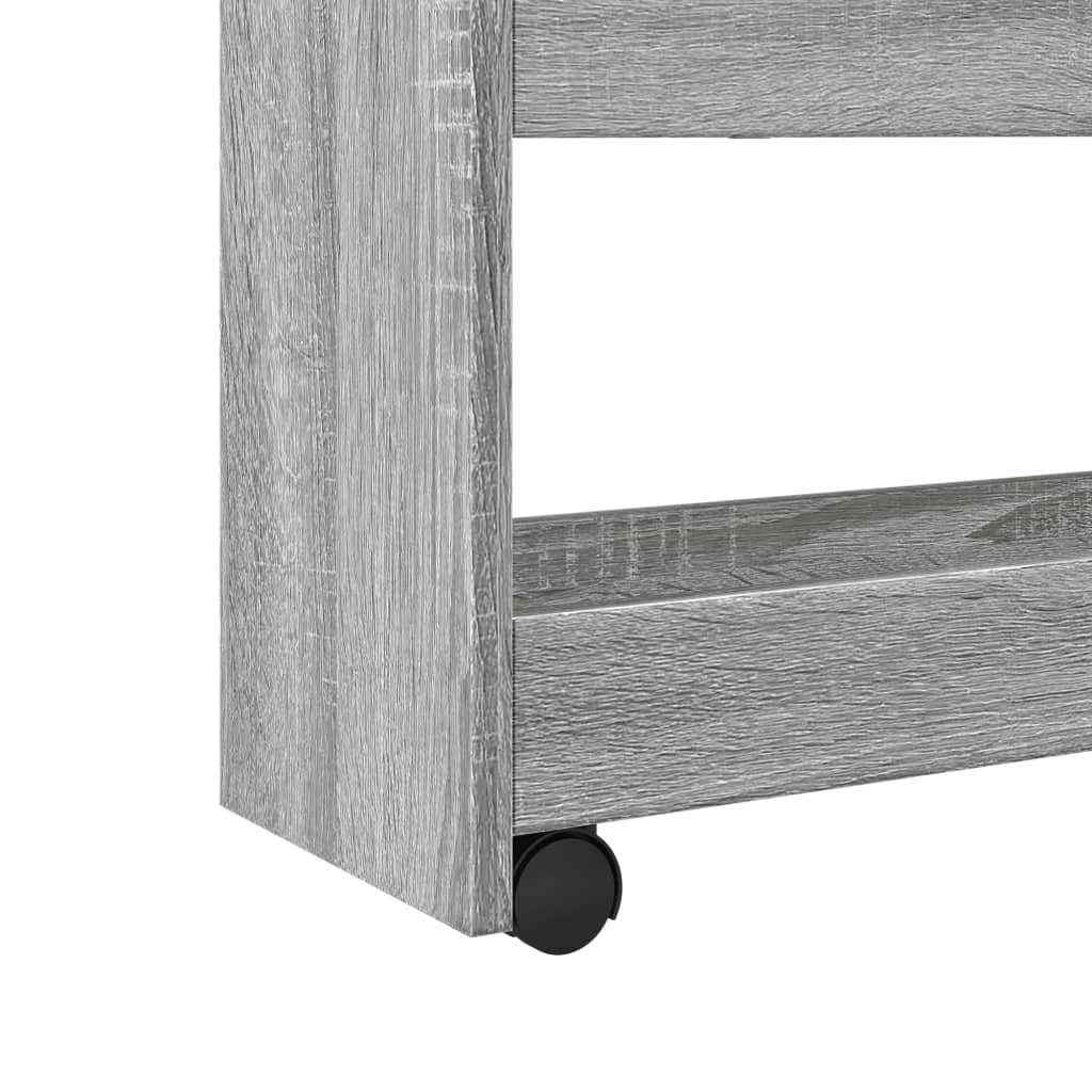 Narrow Storage Trolley 4 Tier Grey Sonoma Particleboard