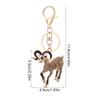 Animal Design Goat Sheep Rhinestone Keychain Shiny Crystal Alloy Key Ring Lovely Bag Pendant for Car Key Schoolbag Decor