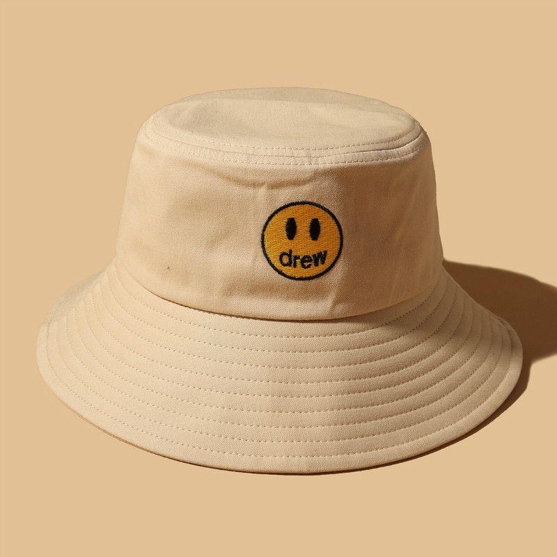 

Embroidery House Drew Smile Bucket Hat Men Women Summer Outdoor Cap Sunproof хакі