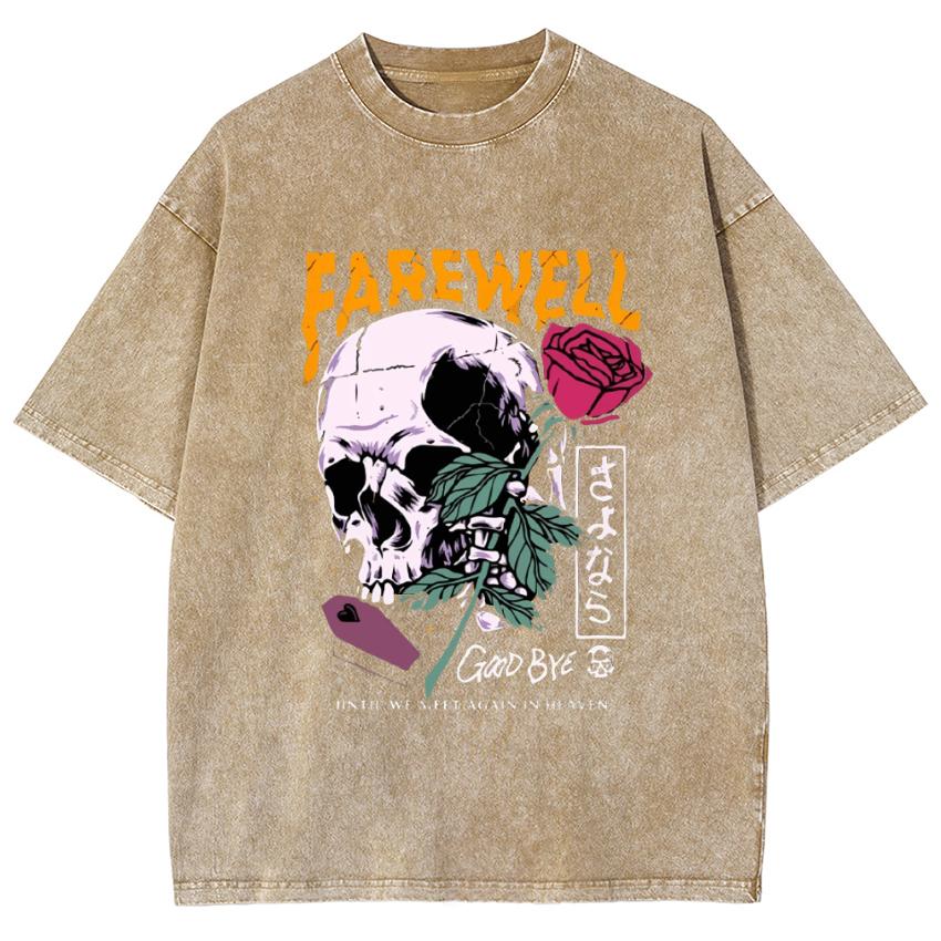 T-shirt da Donna Lavata Stampa Teschio Rosa Romantico Vestibilità Larga Oversize Unisex Manica Corta Estiva Vendita Top Retro Street