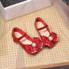 Children's princess shoes Spring and autumn children's foreign style Internet celebrity small leather shoes medium and large children's