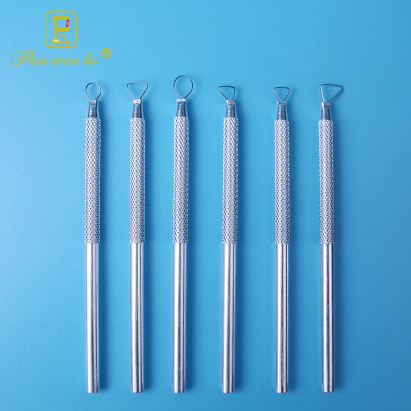6-Piece Ceramic and Aluminum Clay Sculpture Tool Set: Trimming Rod, Modeling Knife, and Fine Carving Scraper