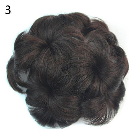

Волнистые вьющиеся синтетические волосы, булочка, шиньон, зажим, парик, резинка для волос, наращивание волос темно-коричневого