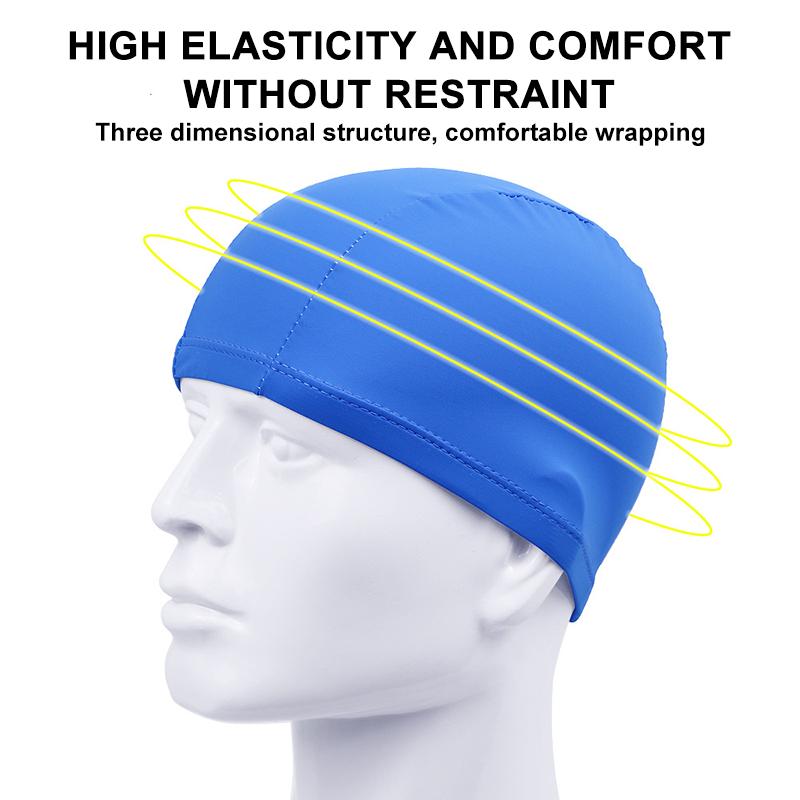 1Pcs Ultra-Thin Free Size Unisex Polyester Cloth Swimming Cap Protecting Ears Long Hair Water Sports Swimming Cap