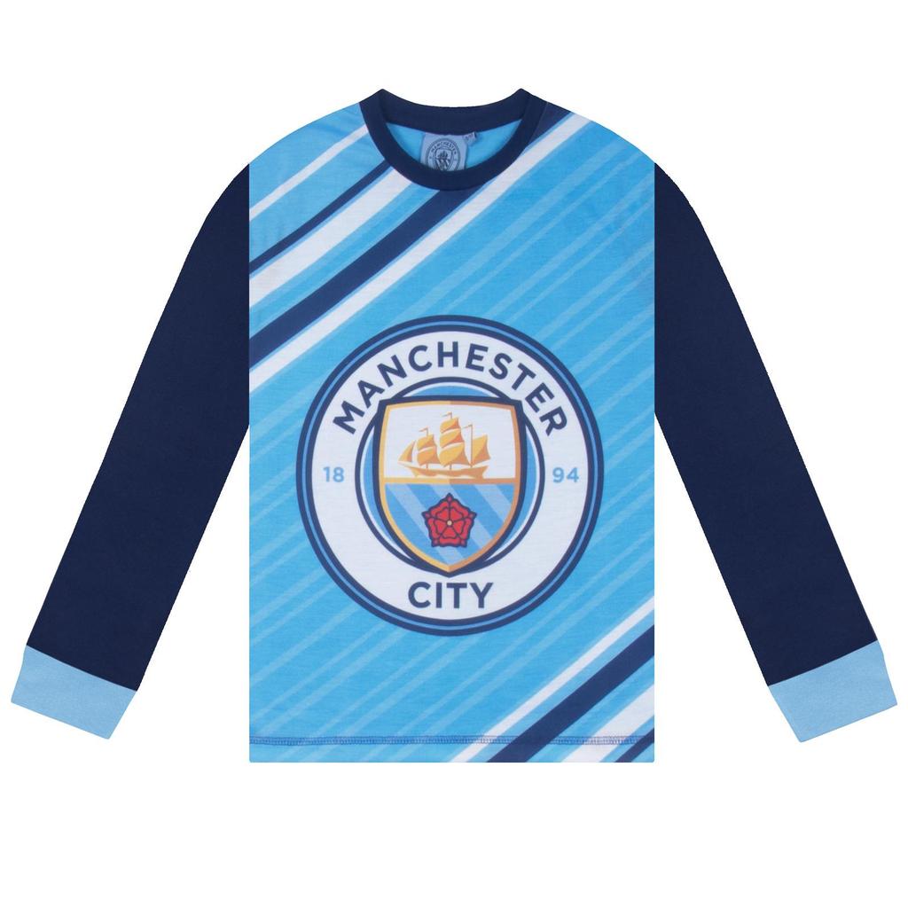 Manchester City FC Boys Sublimated Long-Sleeved Long Pyjama Set