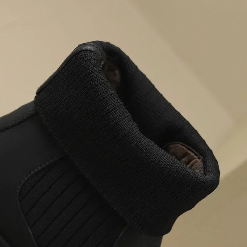 Toamnă iarnă șosete glezne pantofi pentru femei moda marime mari tricotate cizme scurte femei slip on tocuri înalte Botas De Mujer