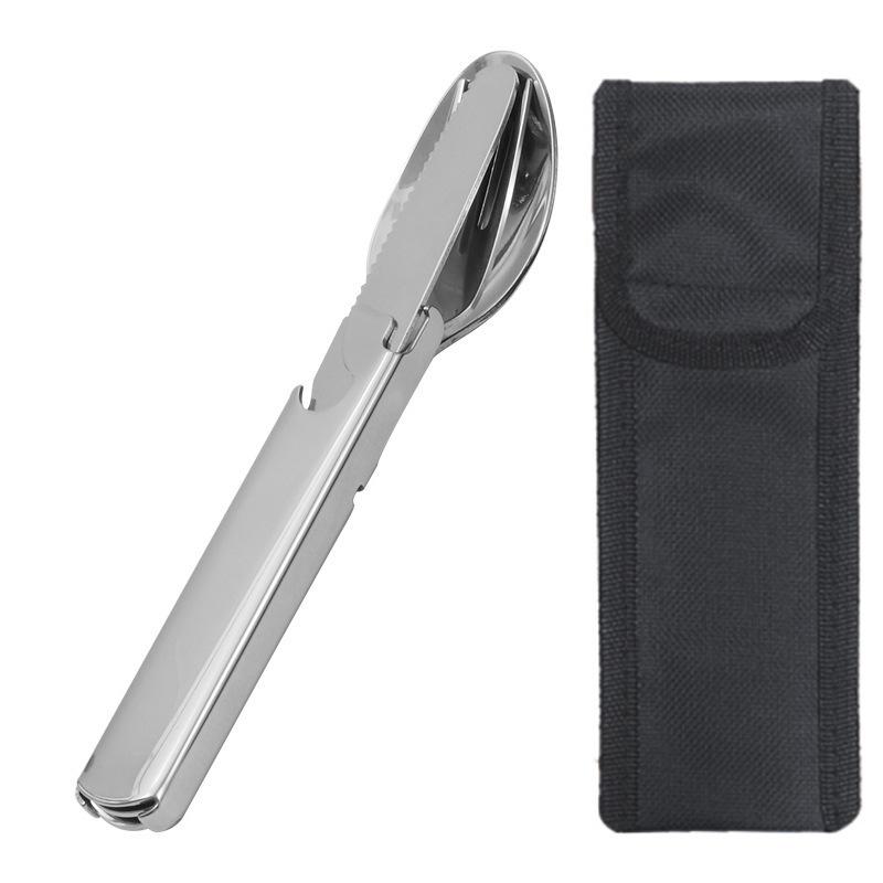 Tragbares Geschirr, Edelstahl, Messer, Gabeln, Löffel, Mehrzweck-Reise-Steakmesser, Cutter