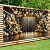 2D Black Gold Balloon Backdrop Glitter Party Photography Background