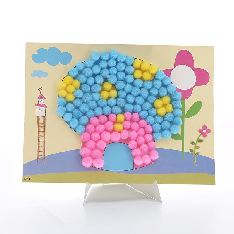 3D Fur Ball Painting Craft Kit for Kids – Creative DIY Educational Pack грибов