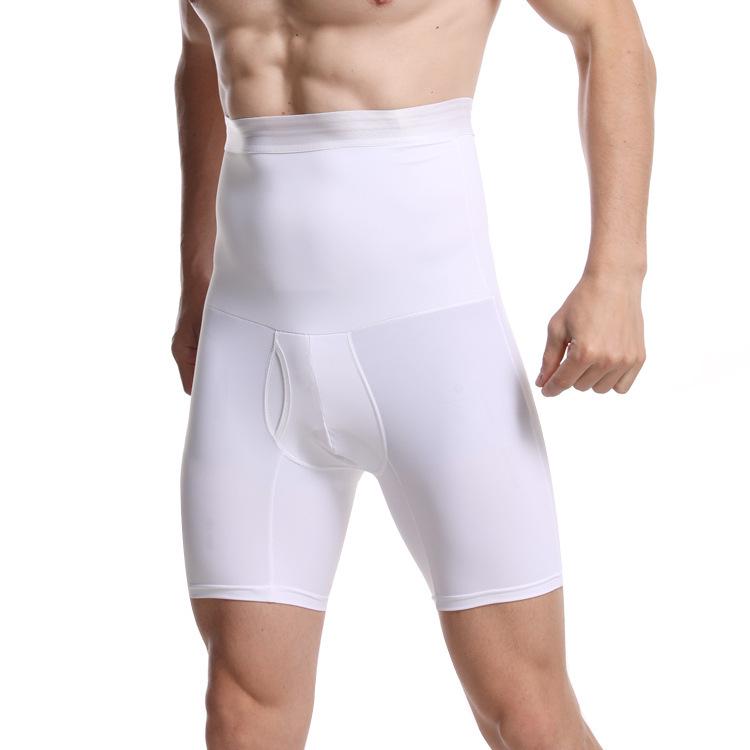 Herren Doppel-Lagen High-Waist Bauchweg-Hose – Atmungsaktiv, Elastisch, Hüfthebend, Einfarbig, Übergröße.