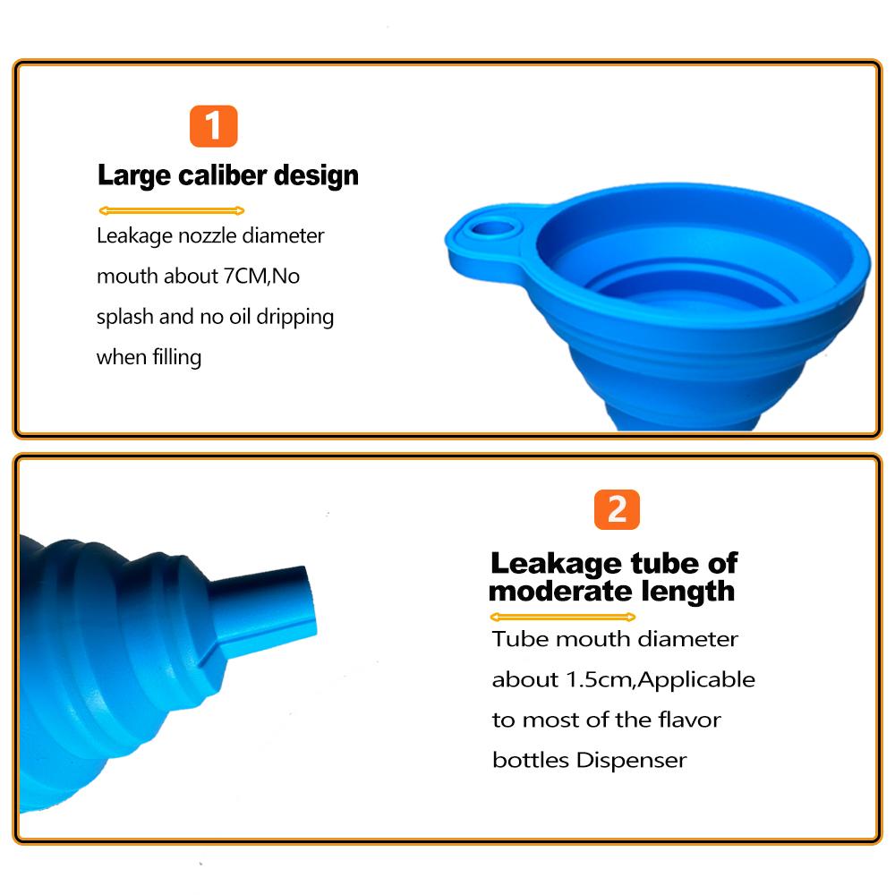Car Engine Funnel Universal Silicone Liquid Funnel Washer Fluid Change Foldable Portable Auto Engine Oil Petrol Change Funnels
