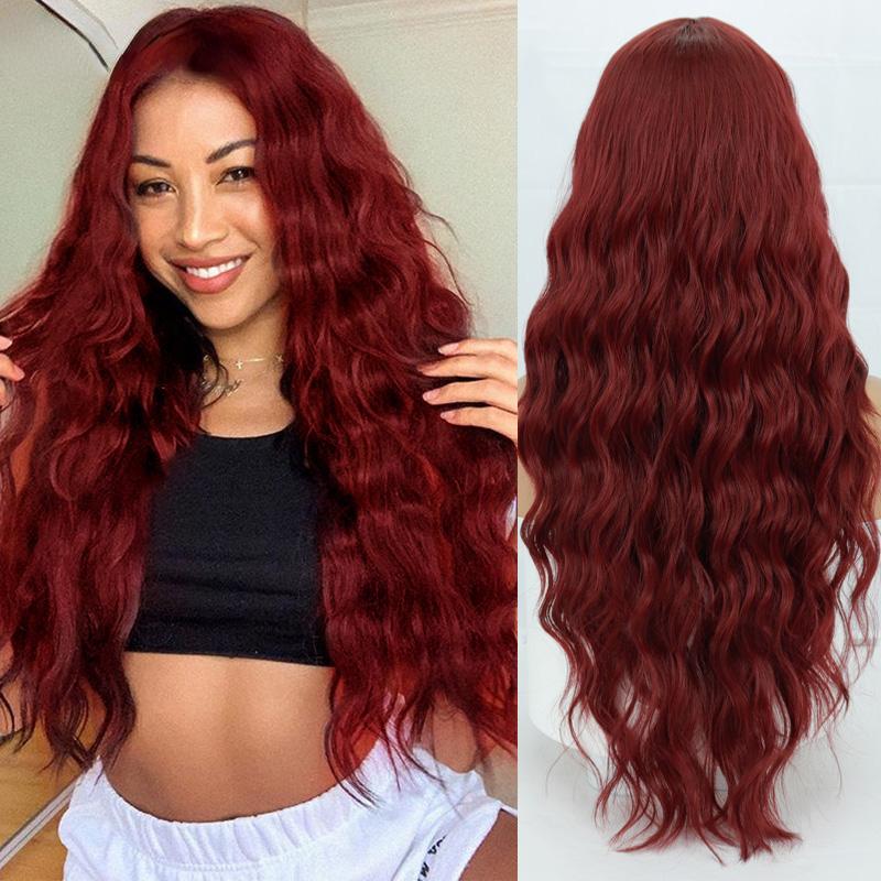 

MERISIHAIR Золотой градиент волнистый длинный парик без челки оранжевый синий парик из синтетического волокна для дам косплей 24inches