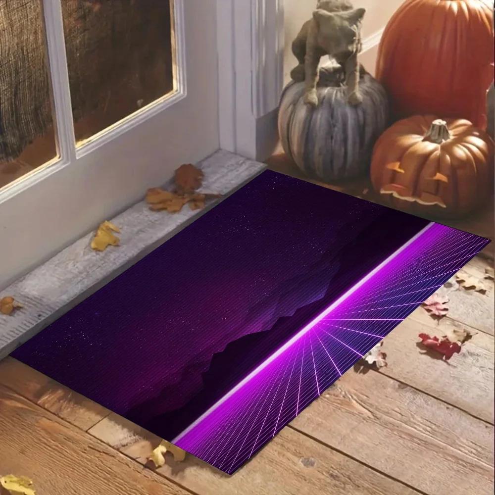 1pc Purple White Wave Gaming Bathroom Absorbent Mats Anti-Slip Mats Home Decor Supplies Carpets Home Kitchen Floor Mats