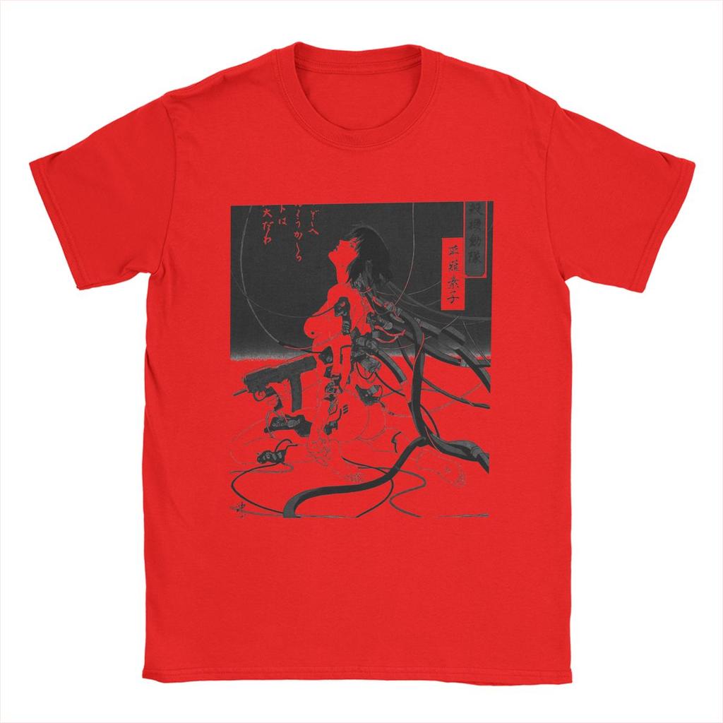 Motoko Kusanagi The Major Ghost In The Shell T Shirts Men 100% Cotton Vintage T-Shirt Anime Tees Short Sleeve Clothing New