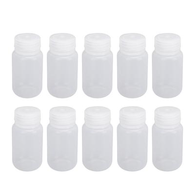 10 Adet Reaktif Şişesi Plastik Geniş Ağızlı Laboratuvar Sıvısı Numune Mühür Saklama Kabı Spiral Kapaklı