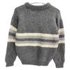 Prada 10AW P24D13 1CE2 Gray Alpaca Stripe Knit Tops 36 Gray whiteUsed