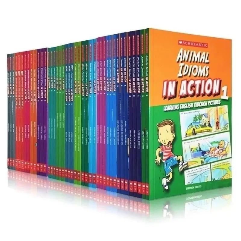 45 книг Scholastic Слова действия/Идиомы Книги для детей Английская детская книга Подарочная коробка Мультяшная книжка-картинка Livre Libro 45books