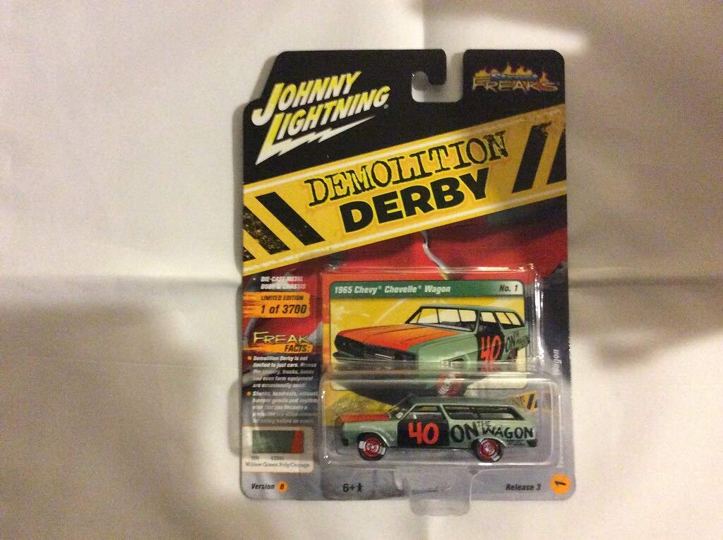 

Johnny Lightning 1965 Chevrolet Chevelle Waggon 40 Willow Green Metallic Demolition Derby Limited Edition to 700Piece Worldwide Diecast Model Car зелёный