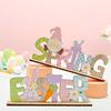 Easter Decorations Easter Wooden Letter Ornaments Colored Dwarf Ornaments  Eggs