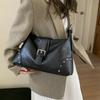Retro Rivet Soft PU Leather Women's Shoulder Bags Large Capacity Ladies Messenger Bag Female Studded Tote Handbags Casual Use