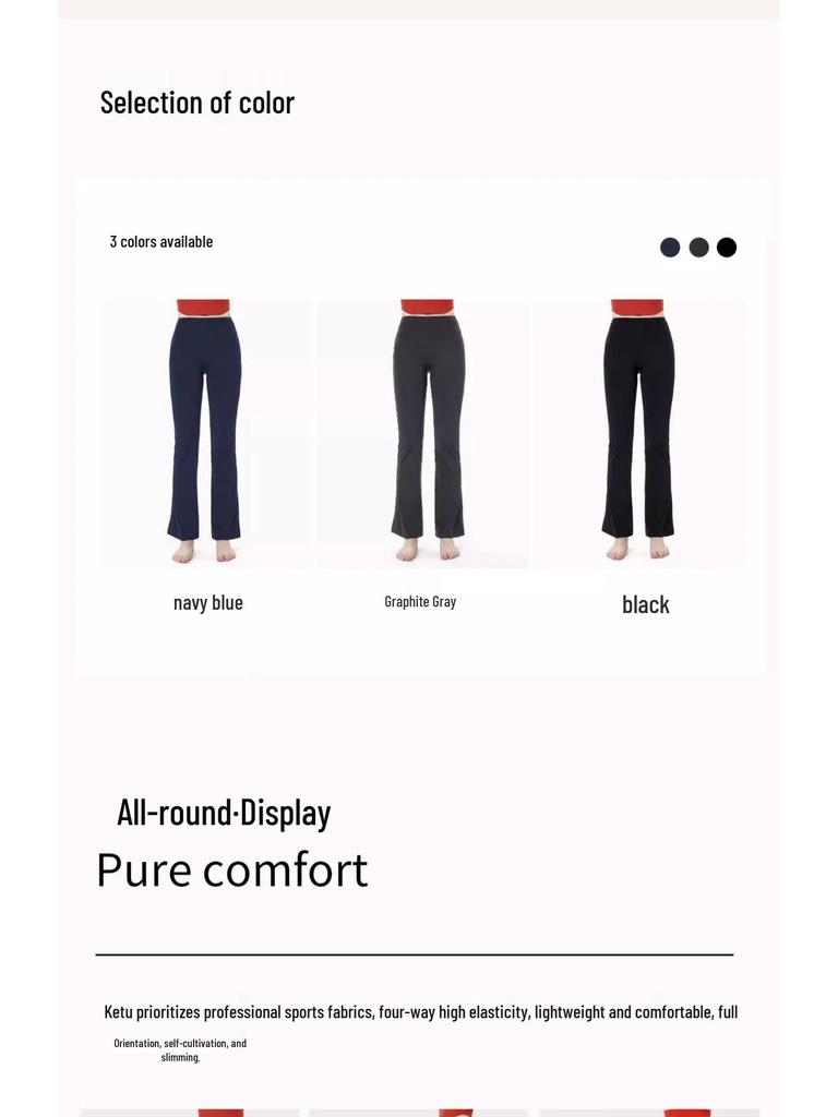 2024 High Waist Petite Micro Flare Yoga Pants - Hip Lifting Sports Fitness Wear for Women