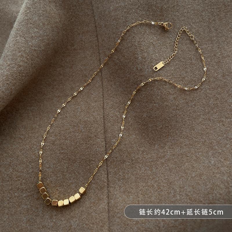 Light Luxury Titanium Steel Clavicle Necklace For Women Versatile Sweater Neck Jewelry
