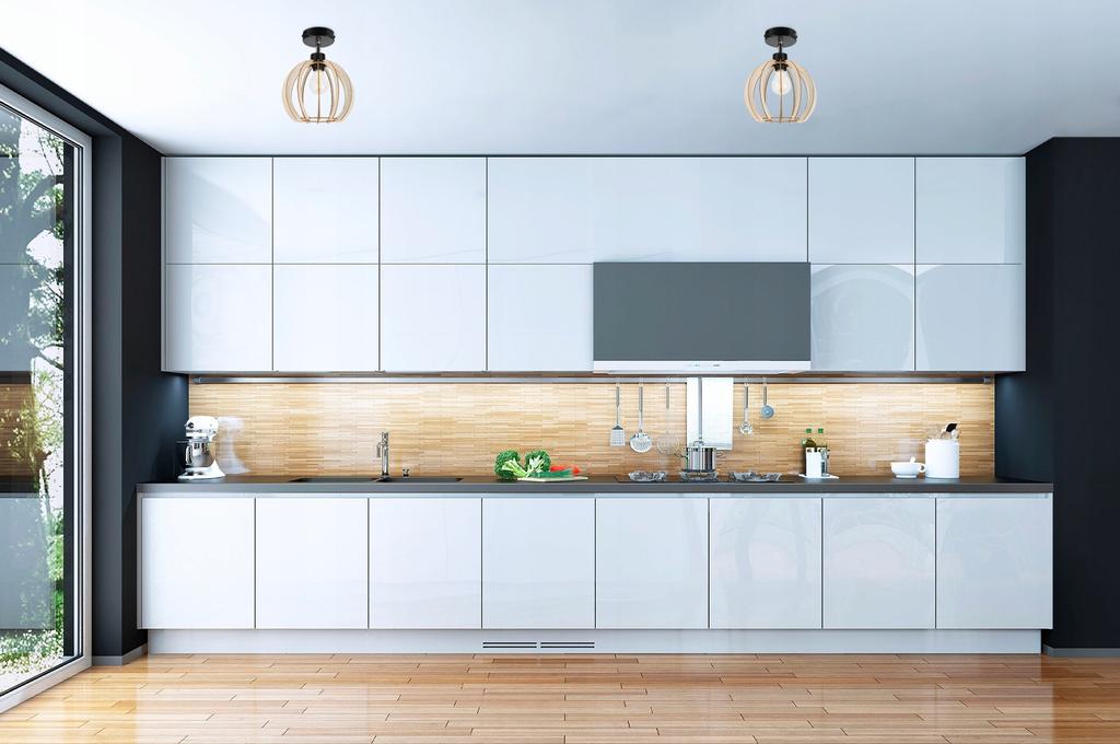 MODERNÍ LED DŘEVĚNÁ KULATÁ STROPNÍ LAMPA