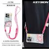 KEYSION Umhänge-Handyhülle für Redmi Note 14 4G 5G Niedliche Cartoon-Hülle mit langem Lanyard und Spiegel, stoßfeste Hülle für Redmi Note 14 5G
