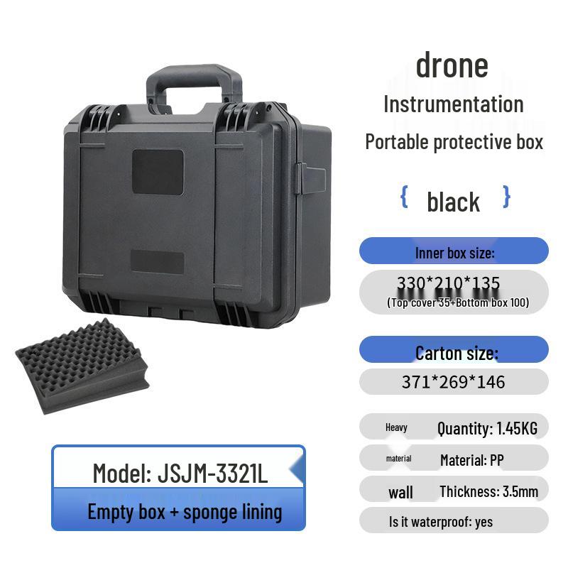 

PP Hardware Tool Box: Universal Protective Plastic Case for Electronics, Photography Equipment, and Instruments