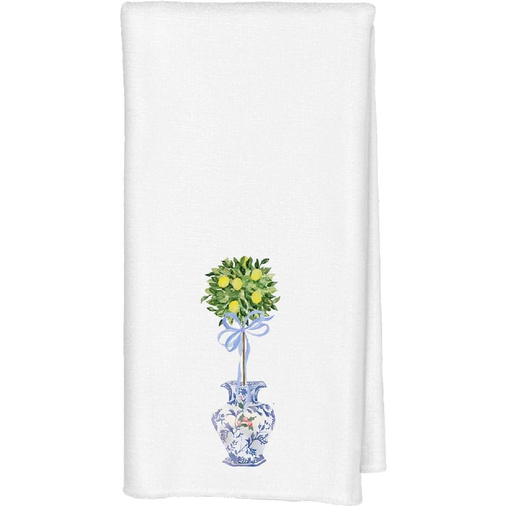 Bunny Gifts for Girls Women, Coquette Pink Bow Easter Bunny Bathroom Decor Towels, Cute Bathroom Hand Towels, Rabbit Decoration Hand Towels for Blue Bow Lemon Tree