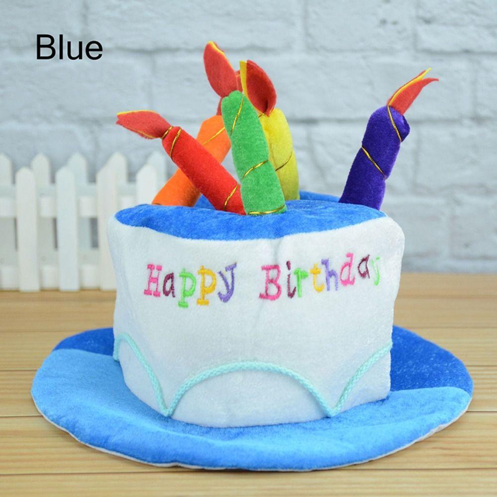 Photo Props Birthday Cake Hat Hair Decoration Birthday Headwear Funny Cake Candle Hat  Party Favors