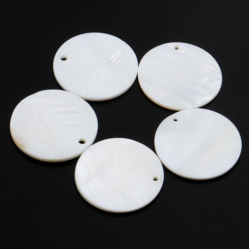 5-30pcs/lot 8-30mm Natural Shell Disc Pendant White Flat Round Charms For Jewelry Making DIY Handmade Necklace Earring Accessory