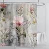 Chinese Style Flower and Birds Tree Shower Curtains Crane Pattern Bath Curtain Waterproof Bathroom Decor With Hooks 3d Printing