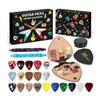 2025 Kerst Gitaar Plectrums Adventskalender, 24 Dagen Aftellen met 20 Celluloid & Houten Plectrums in Meerdere Diktes, Plectrumhouder & Metalen Blikje, voor Gita