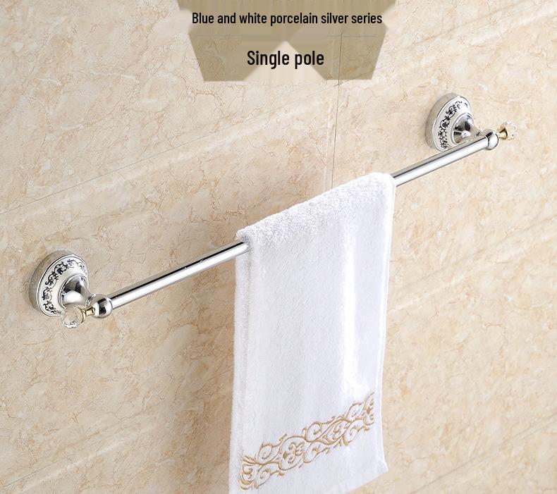 European Stainless Steel No-Drill Bathroom Set: Towel & Toilet Wall Storage Rack