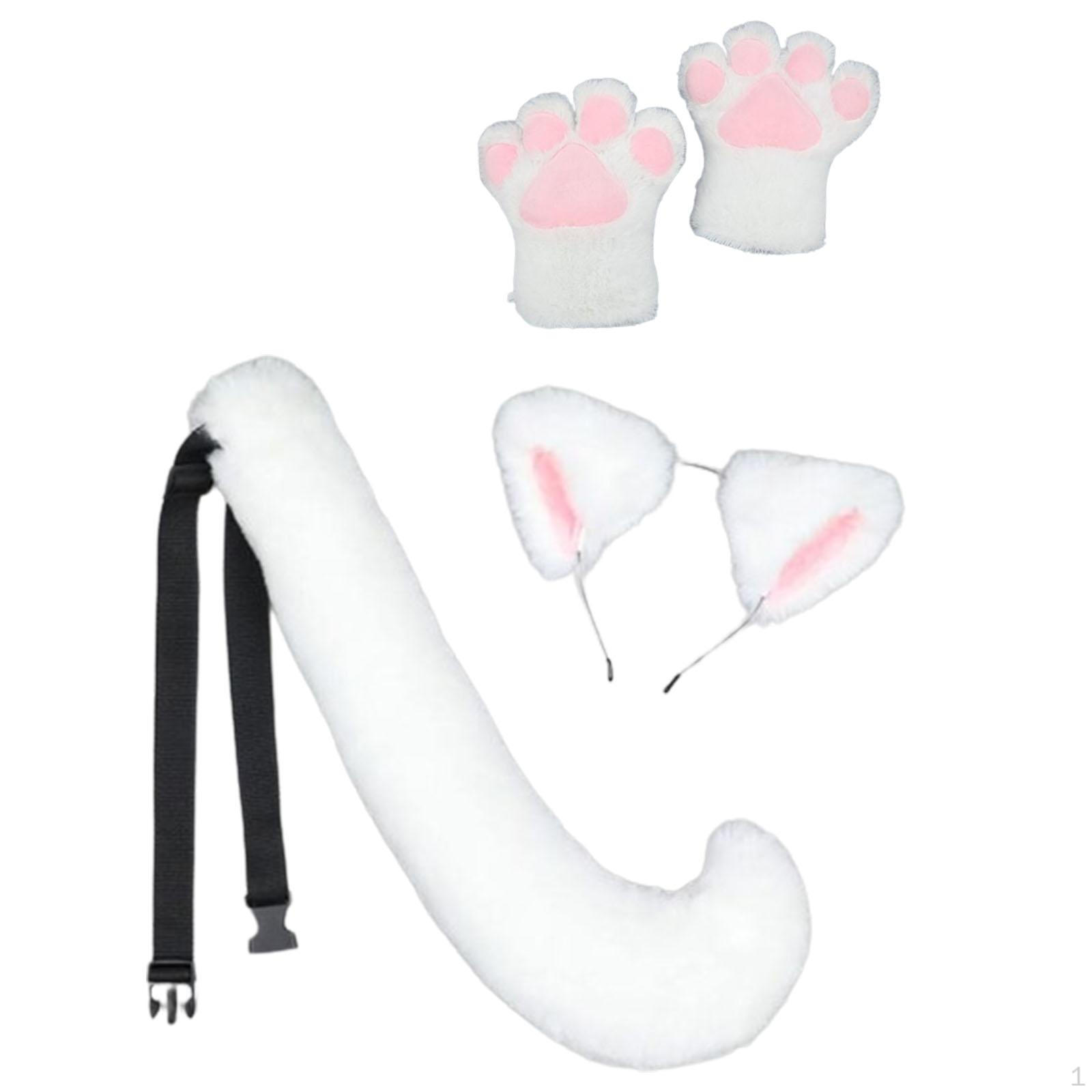 

Adorable Animal Ears And Tail Costume Set for Fun Themed Events Grey