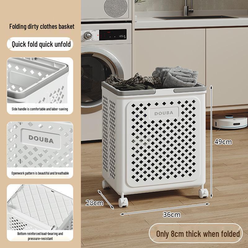 Foldable Laundry Basket: Large Capacity Storage for Clothes, Bathroom Use